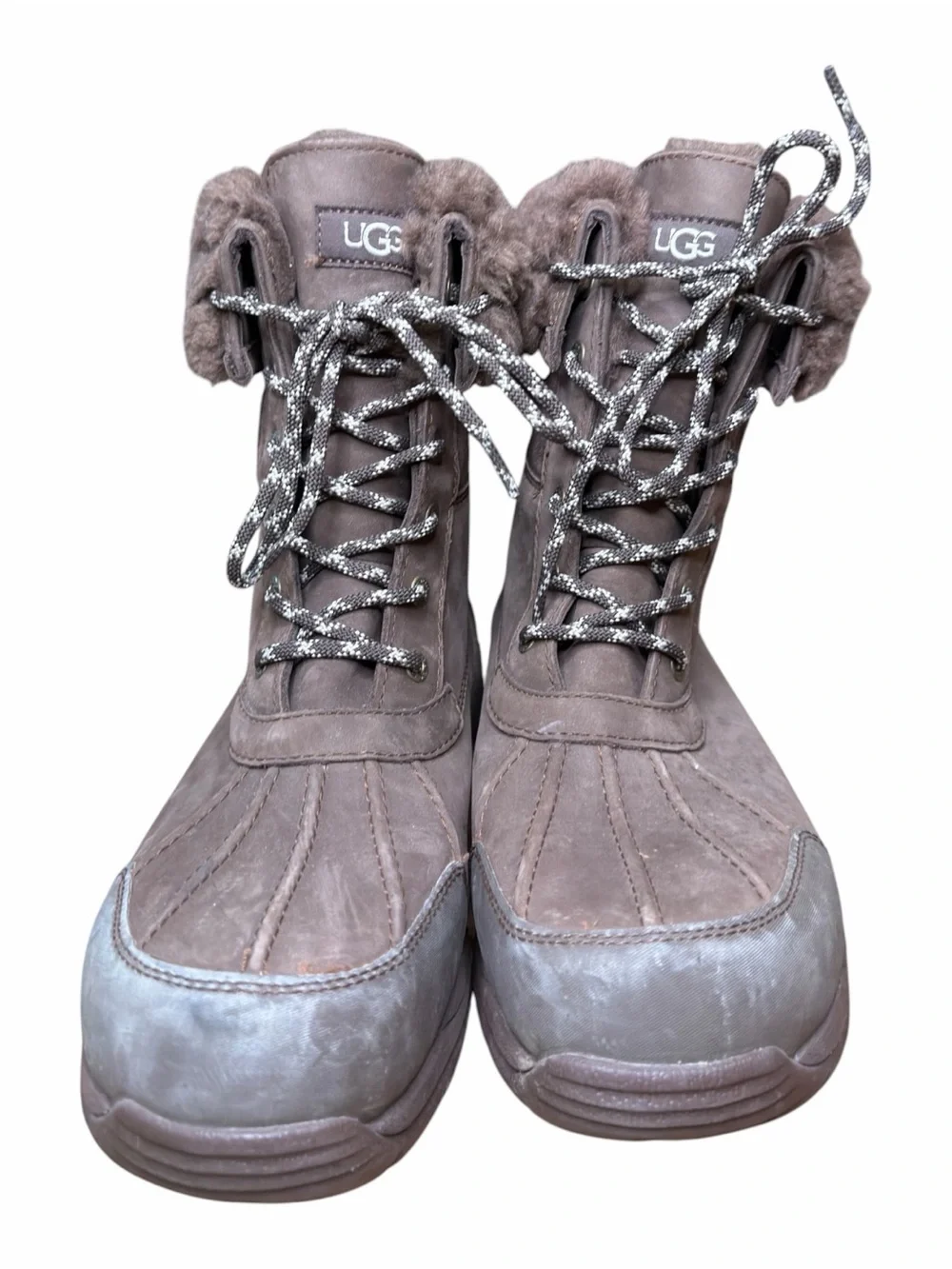 UGG Men’s Butte Logo Waterproof Boots Brown Men’s Size 12 Shearling Vibram Like